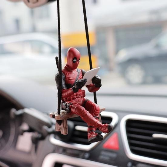 Anime Car Mirror Hanging Pendant Deadpool Ornaments Auto Functional Rear View Mirror Charm for Car Interior Decor Christmas Gift