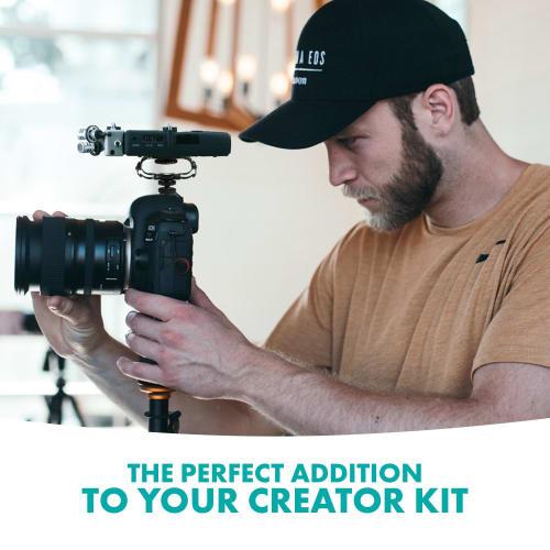 Movo SMM5-B Universal Microphone and Portable Recorder Shock Mount - Fits Zoom H1n, H2n, H4n, H5, H6, Tascam DR-40x, DR-05x, DR-07x, etc. 1/4" Mountin