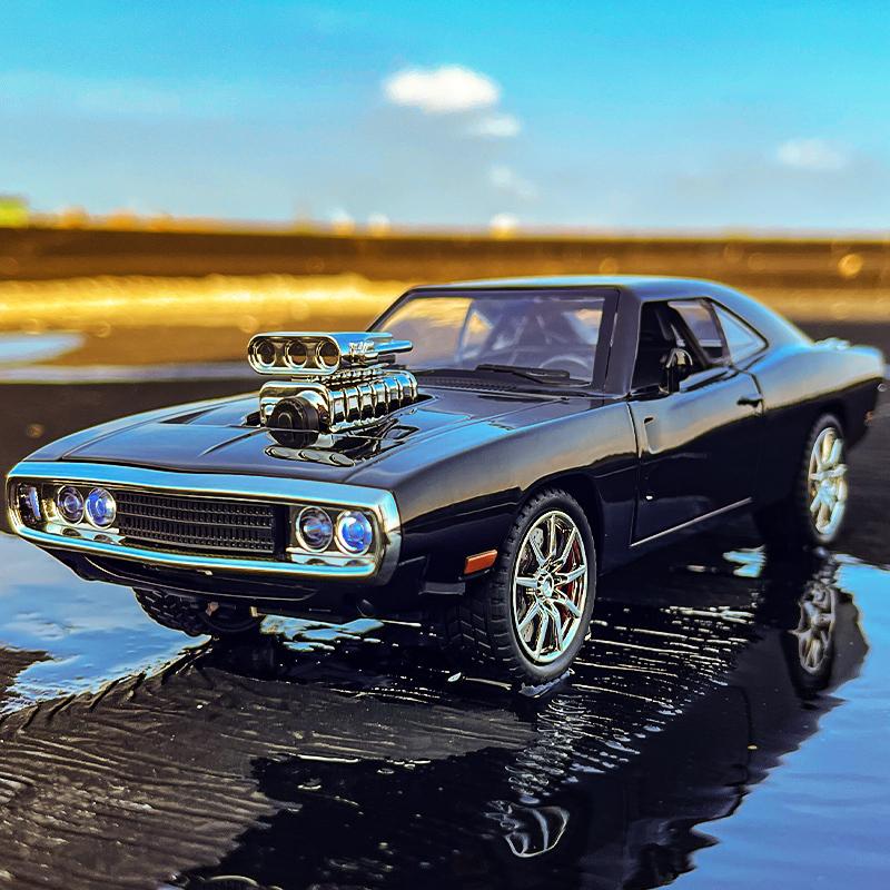 1/24 Dodge Charger 1970 Mașinuță din Aliaj Diecasts & Vehicule Jucărie Model Mașină Sunet și Lumină Jucării Mașinuțe pentru Copii Cadouri