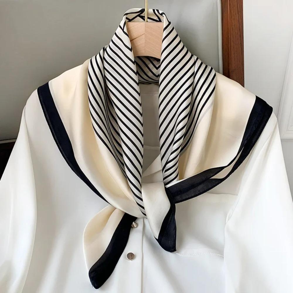 2025 Summer Luxury Brand Silk Scarf Square Women Shawls And Wraps Fashion Office Small Hair Neck Hijabs Foulard Scarves 70*70cm