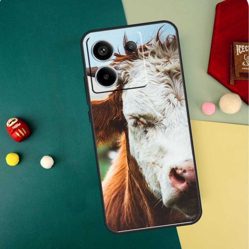 Funny Cow Face Case For Redmi Note 12 13 Pro Plus 9 10 11 9S 10S 11S 12S Cover For Redmi 12 9C 10C 12C 13C