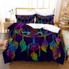 Dreamcatcher Duvet Cover Set Bohemian Mandala Bedding Set For Girls Adults Purple Polyester Comforter Cover King Queen Full Size