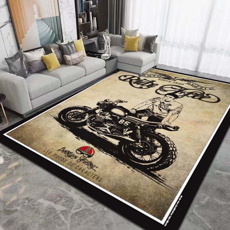 2026 Neuer Retro-Motorrad G-Guzzi Bedruckter Teppich Wohnzimmer Schlafzimmer Dekoration Couchtisch Tisch Rutschfester Eingangsteppich Geschenk