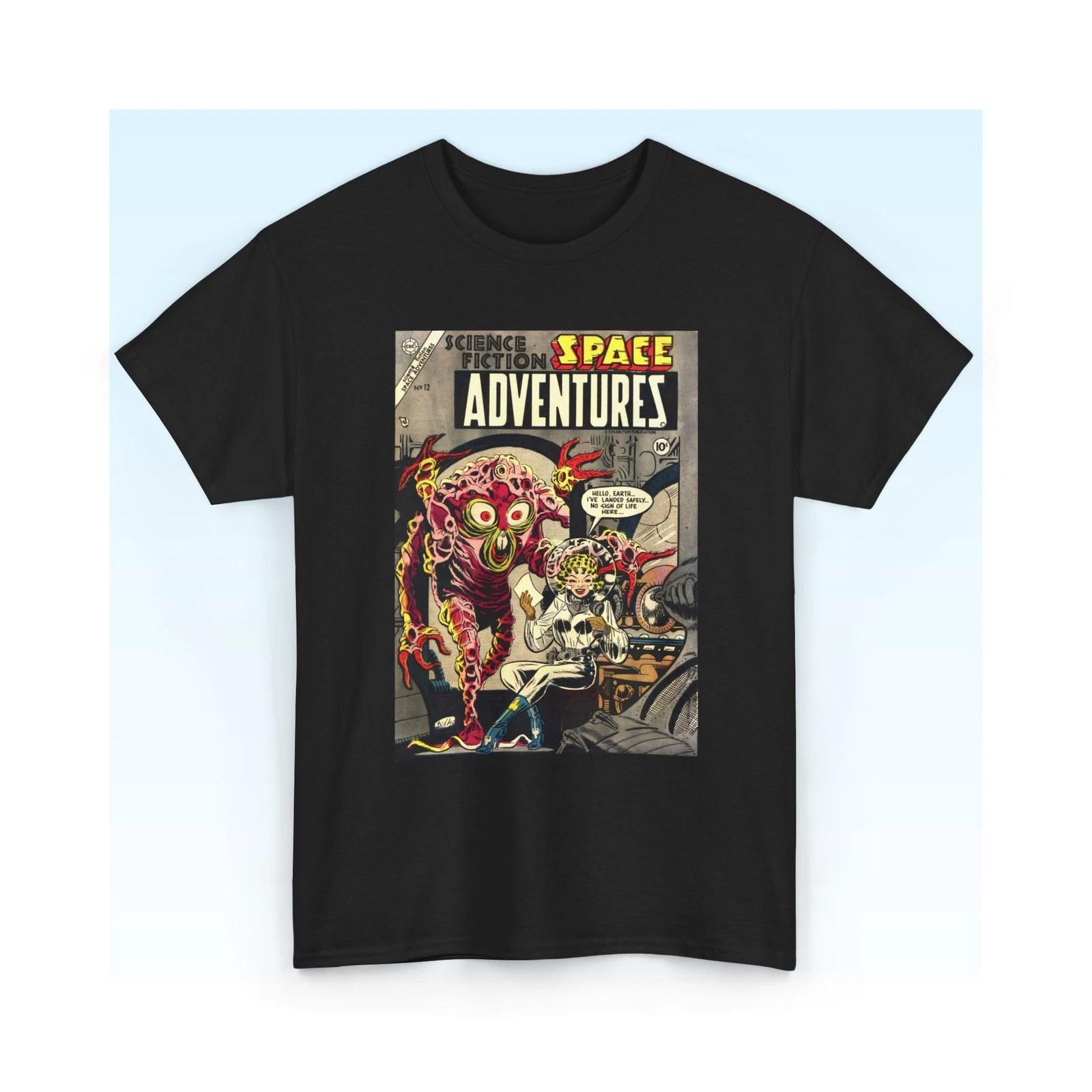 Space Adventures Vintage Sci-Fi Comic Book Cover T‑Shirt S-5XL S