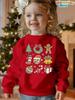 Girl Hoodies Christmas Theme 3D Print Round Neck Sweatshirt for Kids Holiday Casual Top Party Christmas Gift Children's Clothing