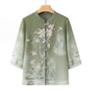 Yuzhaolin New Chinese Style Magnolia Print Summer Shirt