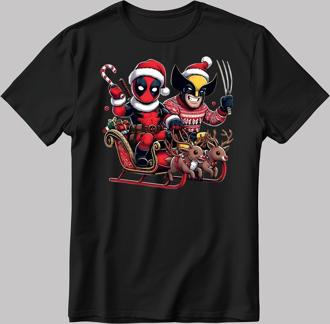 Deadpool and Wolverine Christmas White-Black Men s / Women s T-Shirt KA90 2XL