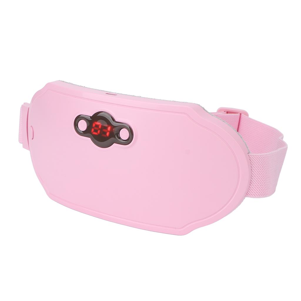 Electric Waist Massage Belt Temperature Adjustable Hot Compress Menstrual Vibration Heated Waist Belt (Pink)