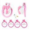 Pink Bow Chastity Cages Sissy Gay Two-tone Craft Chastity Locks Male Locks Pseudo Sissy Chastity Device Escape-proof Cheat-proof