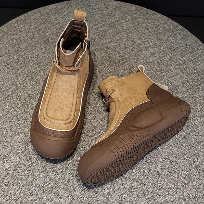 981 Leather Women's Shoes Autumn and Winter New Muffin Thick-soled Inner Height Increase Casual Women's Shoes