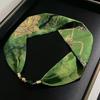 National Style Fragrant Cloud Yarn Magnetic Buckle Necklace Silk Scarf Women'S Summer Pearl Collarbone Chain Versatile High-End Scarf Neck Protection