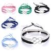 Handgjorda oändlighetssymbolarmband med justerbar flätad design för par och som present