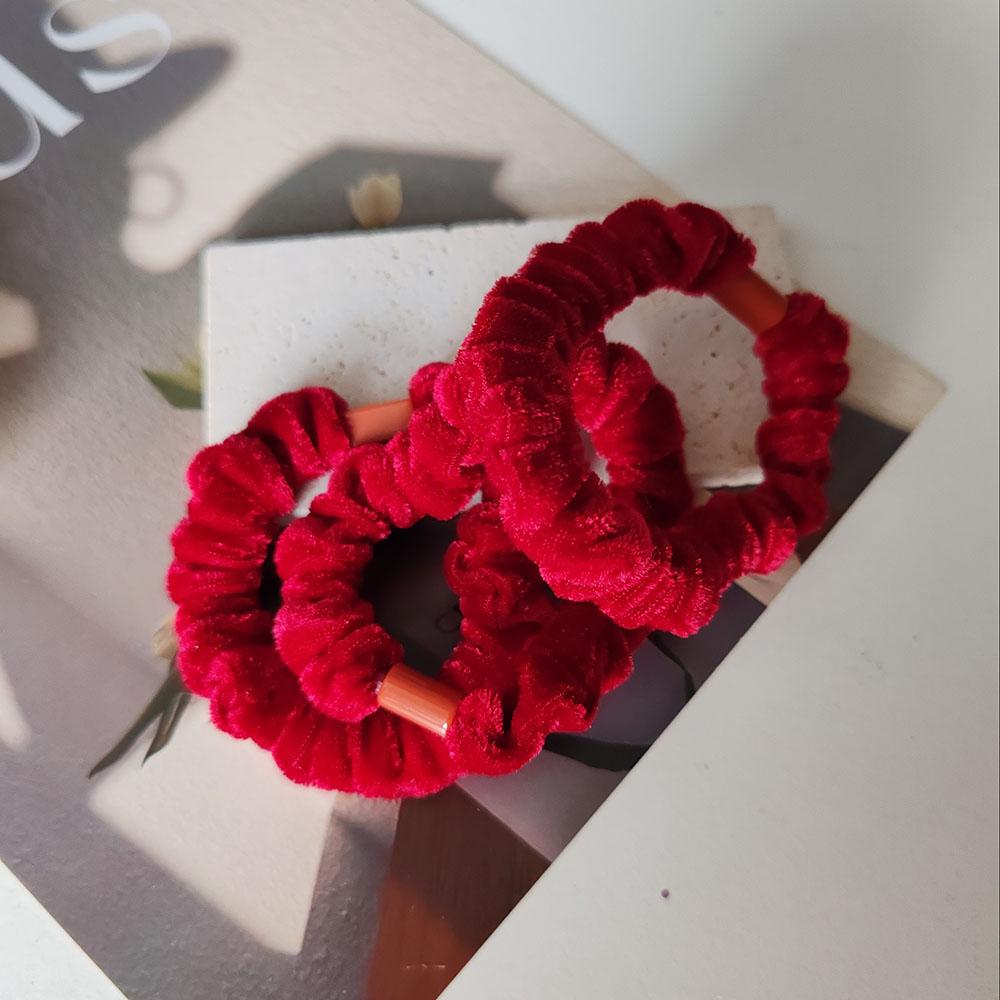 3pc Cute Solid Velvet Ponytail Holder Elegant Hair Tie Elastic Hairbands Hair Rope for Women Girls Kids Holiday Hair Accessories