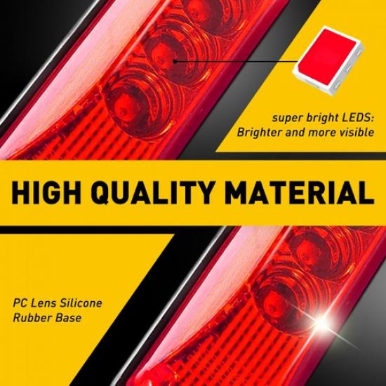 4X 3LED Marker Side Amber Lights Clearance Truck Light 12V Trailer RV Waterproof