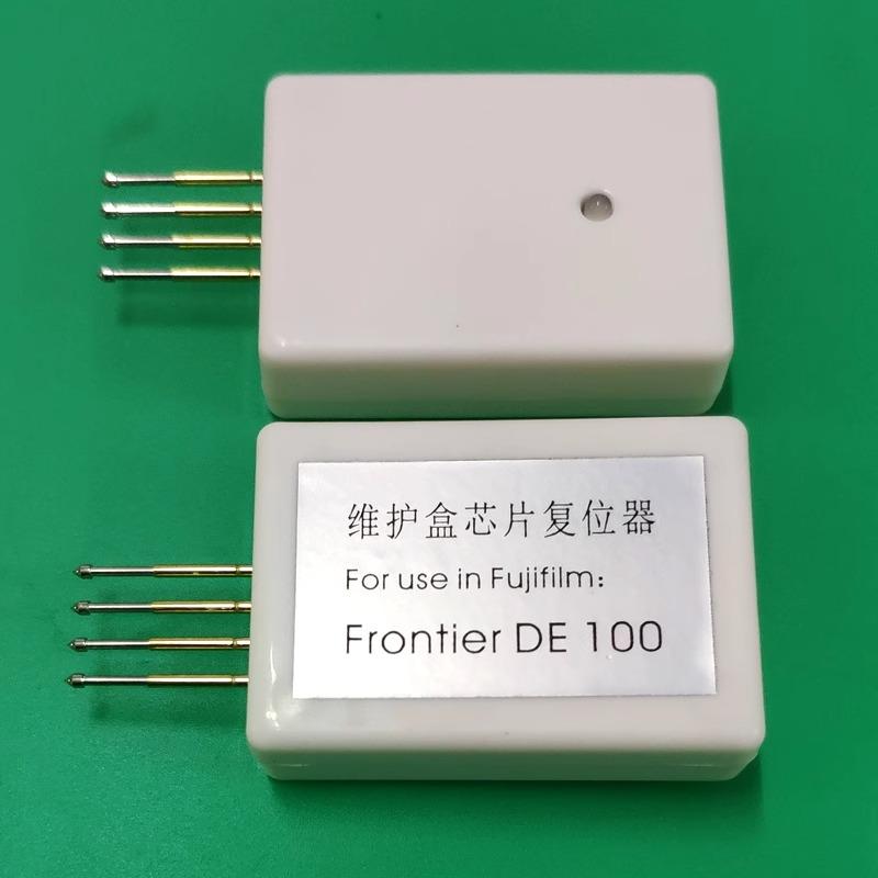 Decodificador DE100 para tanque de manutenção Fuji DE100 Chip decodificador para impressora Fuji DE 100 Chip de tanque de tinta residual resetter