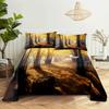 Bedding Sets Green Forest Print Bed Sheet Fashion Design Double Flat Sheet Boys Girls Bed Sheet Set Bed Sheets and Pillowcases