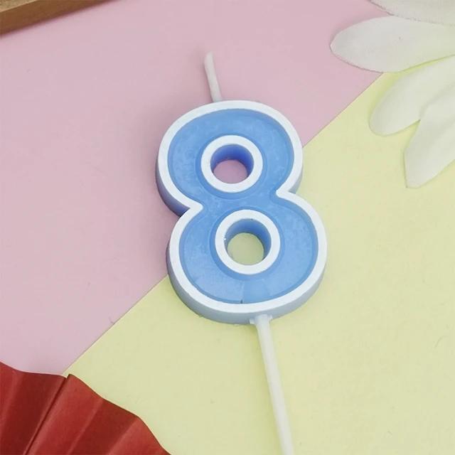 Candy Colored Happy Birthday Number Candle Children's Party Creative Cartoon Jelly Colored Valentine's Day Activity Candle
