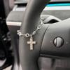 1pc Car Steering Wheel Decorative Pendant Light Luxury Crystal Chain Car Steering Wheel Decorative Pendant