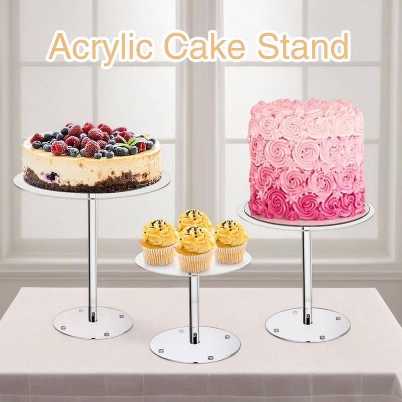 3pcs Transparent Acrylic Cake Rack Detachable Wedding Ceremony Birthday Cake Rack Wedding Dessert Display Rack Baby Shower