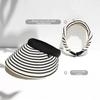 Foldable Stripe Empty Top Hat Wide Brim Striped Headband Fashion Sun Protection Cap  Beach Holiday