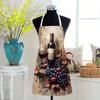 1pc Wine Grape Apron Linen Vineyard Art Kitchen Chef Gift Cooking Baking Restaurant Decor Painting Style Gift