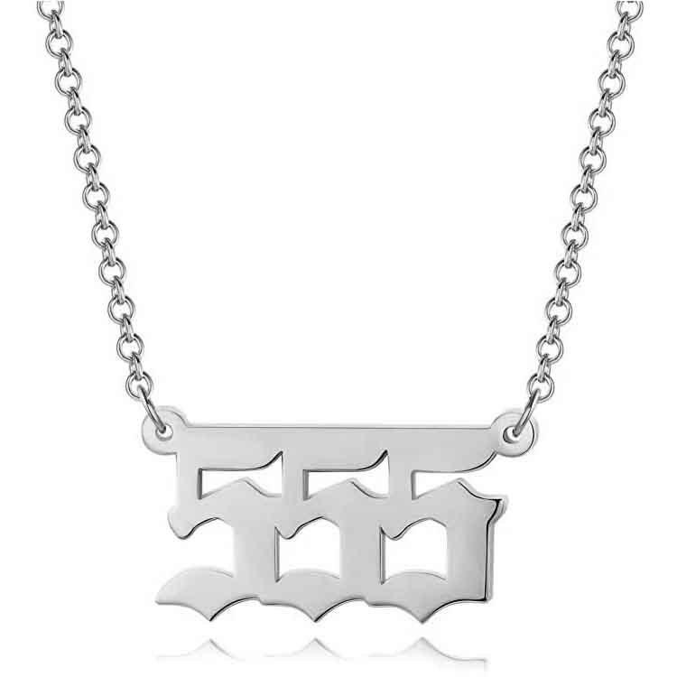 Stainless Steel Angel Number Lucky Numbers Necklaces 111 222 333 444 555 777 888 999 666 000 Women Pendant Necklace