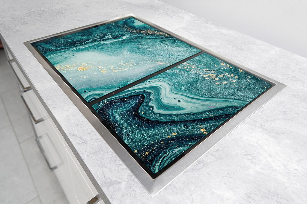 SZKLANA PŁYTA OCHRONNA NA KUCHENKĘ 75x52 MARMUR