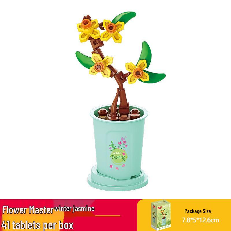 Lele Brothers Flower Building Blocks: Children's Educational Toy - Eternal Flower Jigsaw Puzzle