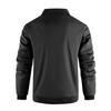 Men's Solid Color Zipper Pocket Work Jacket Men's Casual Trucker Fleece Jacket