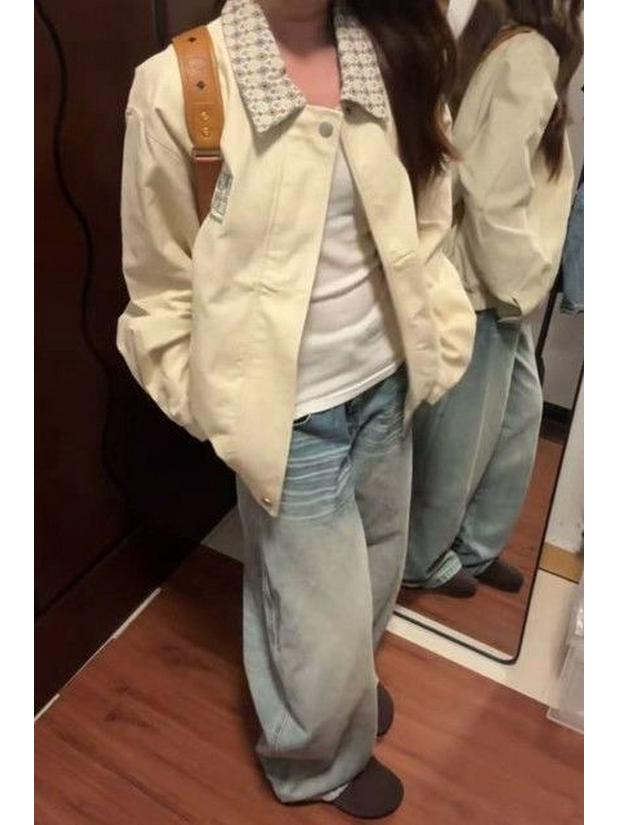 2025 Autumn Women's Retro Loose Square Neck Jacket - Korean Style Casual Coat