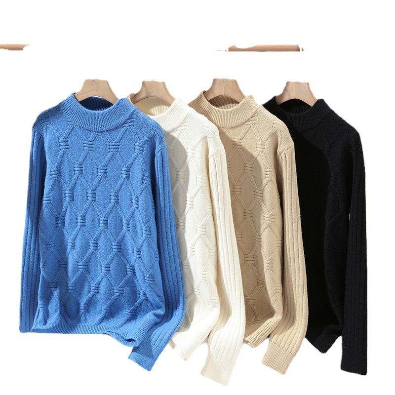 Men S Casual Solid Crew Neck Long Sleeve Pullover Knit Sweater
