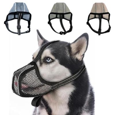 Anti-Biss-Maulkorb für Hunde, atmungsaktiv, aus Mesh, gegen Bellen und Fressen, für Haustiere, große und kleine Hunde