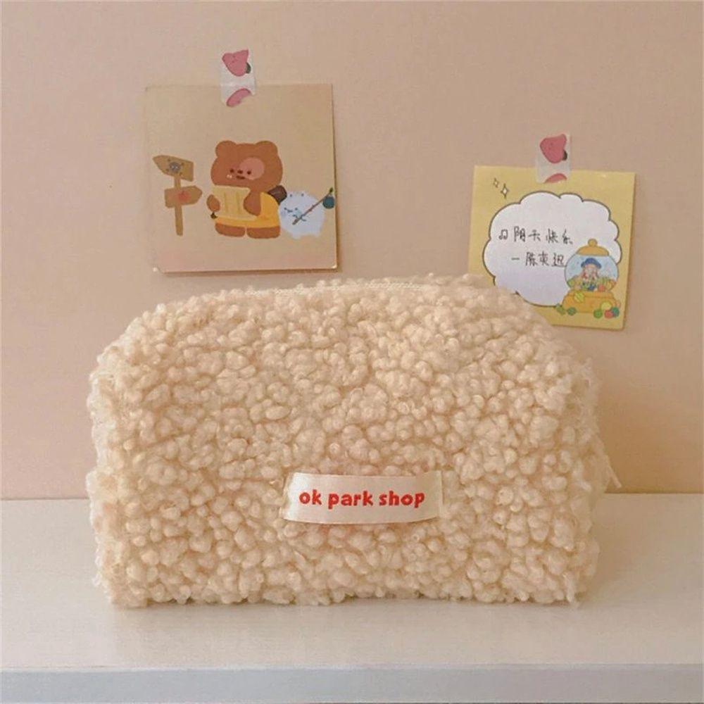 Cosmetic Bag Lamb Hair Lambswool Desktop Storage Bag Pencil Bag Pencil Case Make Up Organizer