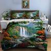 Waterfall Rainbow Forest Garden Print Soft Comfortable Duvet Cover Bedding Set Included 1*Duvet Cover  2*Pillowcases For Gifts