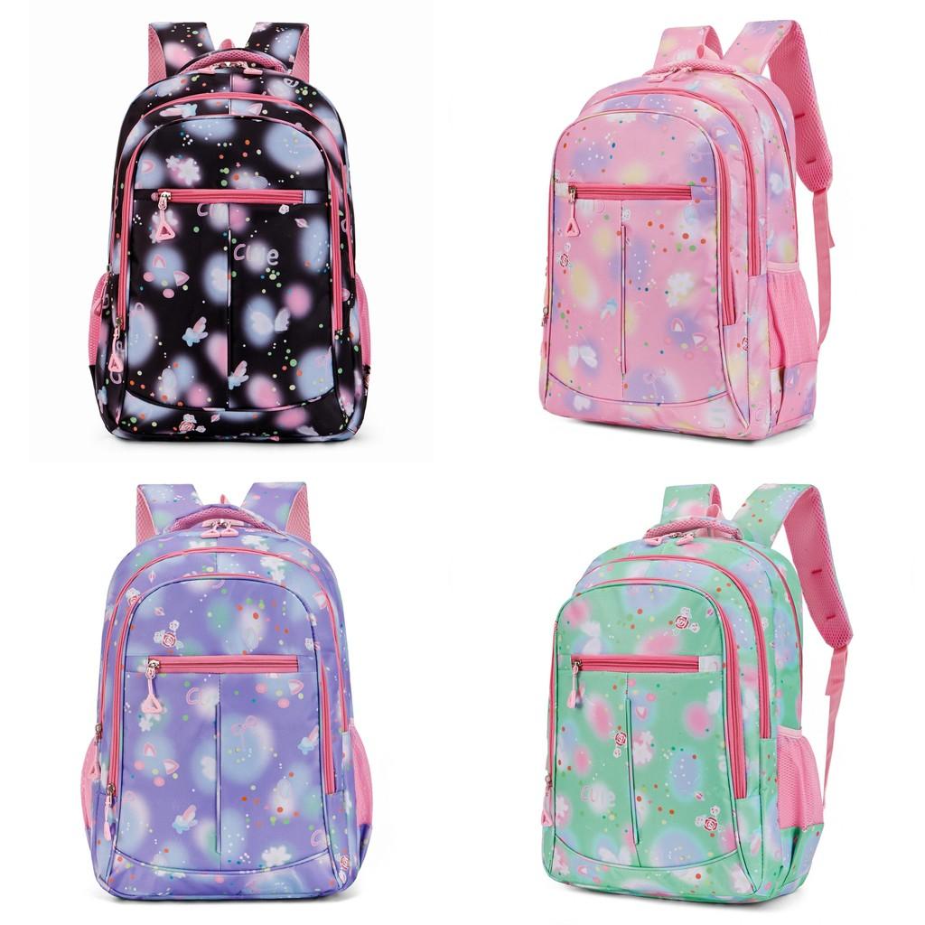 Floral Embossed Kids Backpack With Breathable Fabric For School And Outings