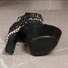 Punk Style Rivet Chain Platform Chunky Ankle Women Boots Fashion Zipper Super Extremely Heels Shoes Booties
