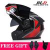 Full Face Motorcycle Helmet With Dual Visors Flip-Up Design Scooter E-Bike Riders
