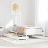 VidaXL Bed Frame with Drawers White 75x190 Cm Solid Pine Wood, Slatted Base, Single Bed Frame, Wooden Bed Frame 3301421