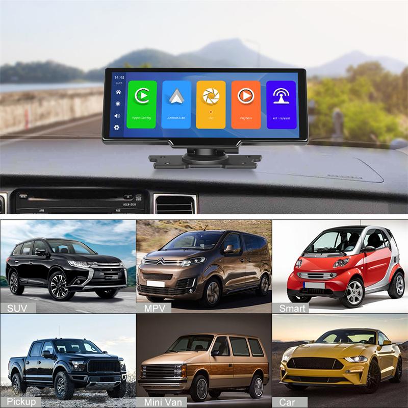 Car Mirror Video Recording Carplay & Android Auto Wireless Connection Gps Navigation Dashboard Dvr Ai Voice