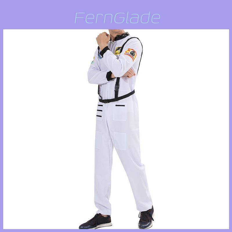 Astronaut Costume For Adults With Zipper Halloween Role Play Dressup