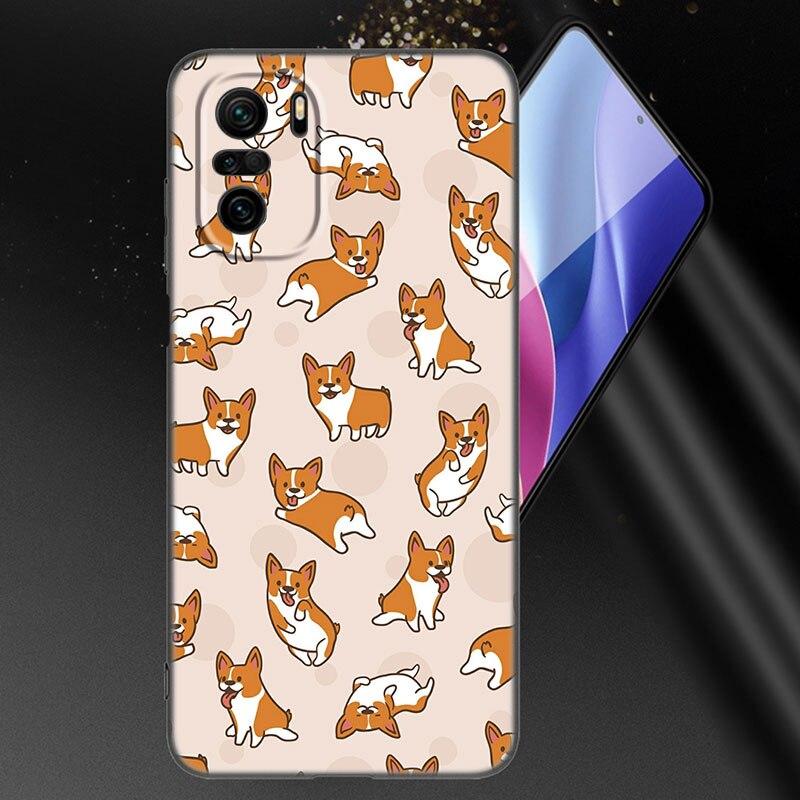 Cute Corgi Dog Phone Case For Xiaomi Mi POCO X3 NFC GT M4 M3 12 11T 10T Pro A3 11 Lite NE 5G 12X 11i F3 Soft TPU Black Cover