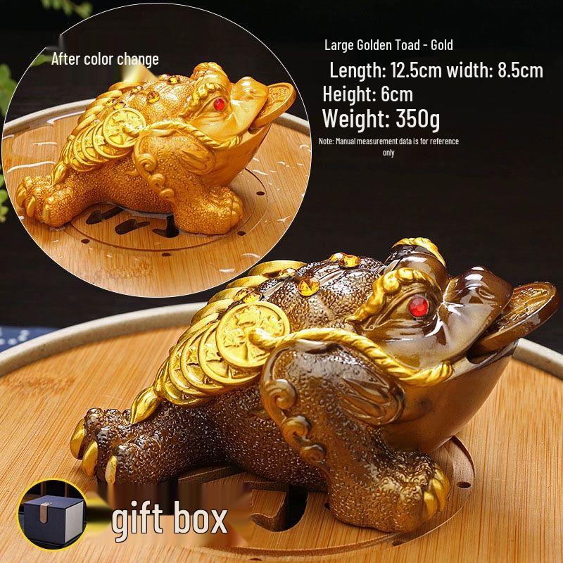 

Смола Меняющая цвет Золотая Жаба Чайный питомец Украшение