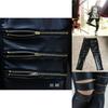 Classical Fit Slim Sexy Three Zipper Bright Leather Stretchy Leggings Pants