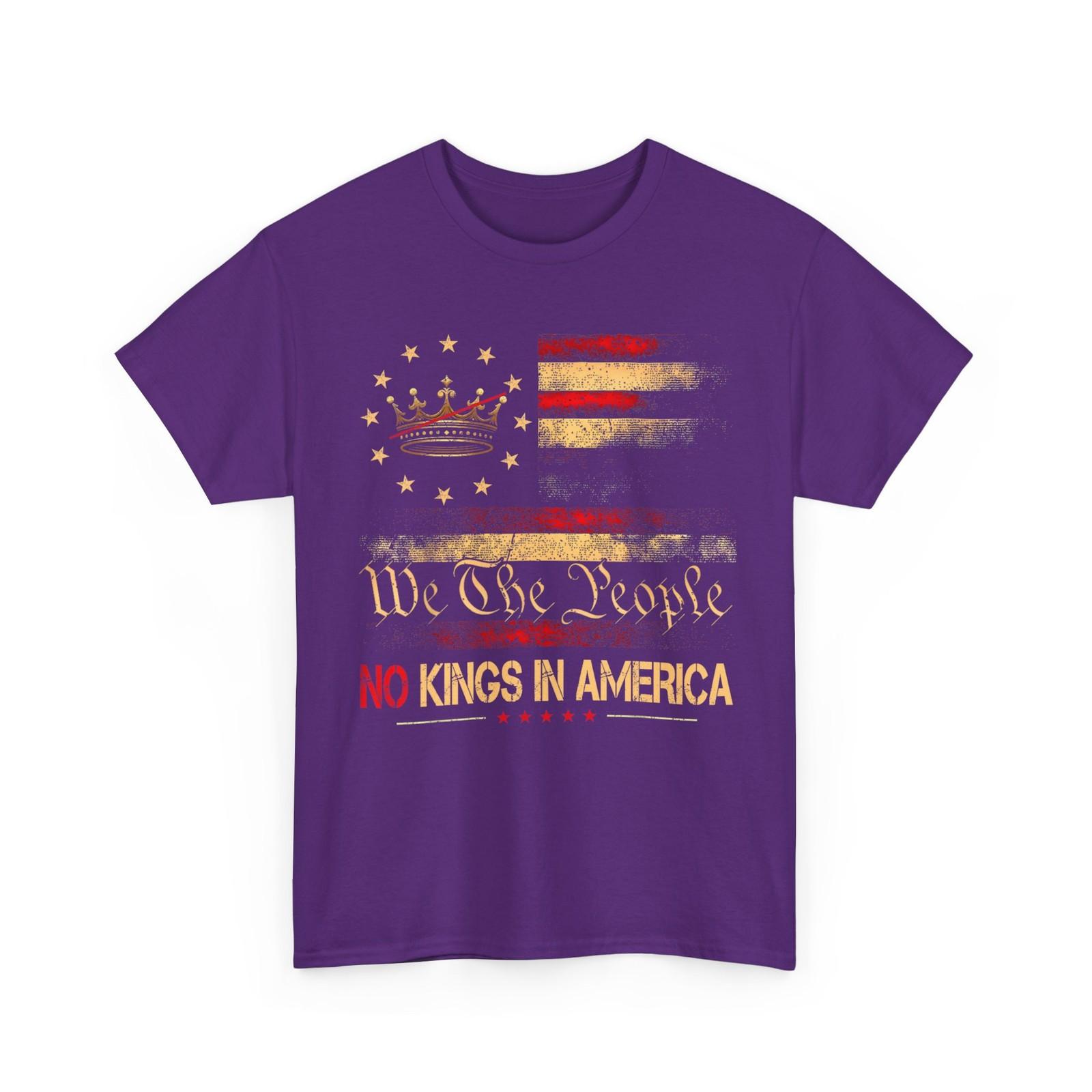 No Kings In America Shirt, American Flag Men Patriotic Shirt XXXL