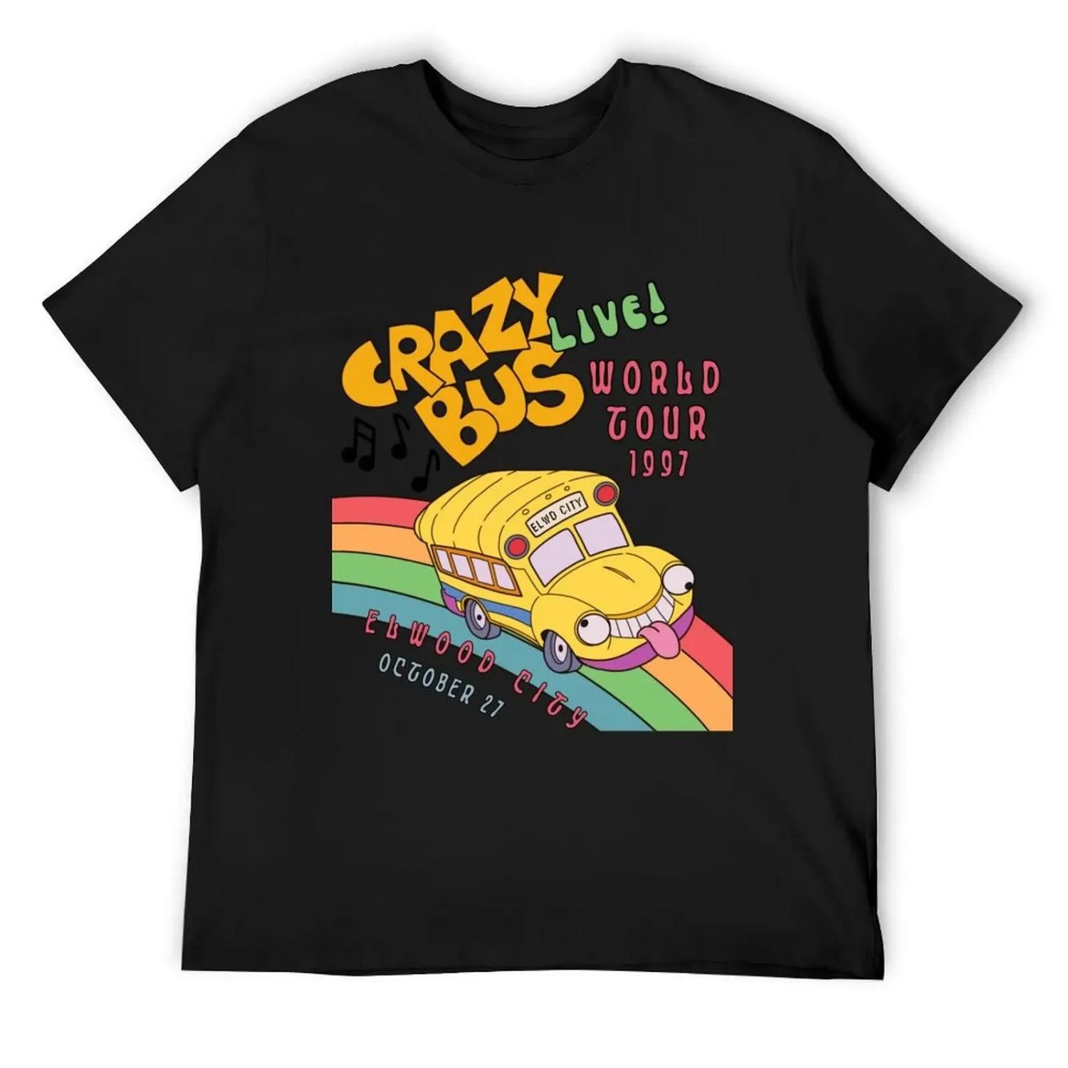 Crazy Bus Live! World Tour 1997 T-Shirt graphics anime shirt gifts for boyfriend Funny t-shirt mens graphic t-shirts hip hop S