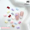 100Pcs 3D Mini Bow Resin Nail Art Decoration Bowknot Ornament Nail Charm Jewelry Design Kawaii Gem