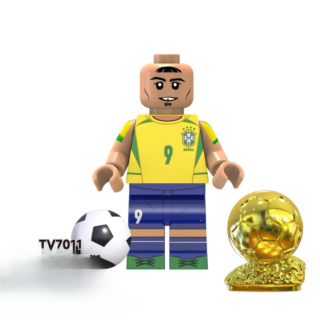 TV6502 World Football Stars Building Blocks Minifigures Set Soccer Players Assemble Bricks Action Figures Model Toys Birthday Gift
