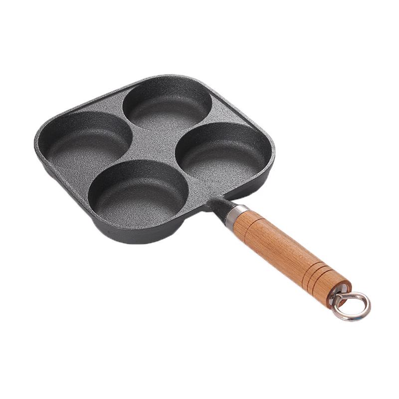 Wutuo Cast Iron 4-Hole Egg & Burger Frying Pan