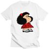 Maßgeschneidertes Quino Comic Cartoon Mafalda T-Shirt für Herren 100% Baumwolle T-Shirt Freizeit-T-Shirts Kurzarm-T-Shirts