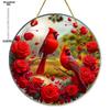 Vibrant Cardinal Bird Sun Catcher - Colorful Dyed Plastic Window Hanging Decoration, Acrylic Circular Sign, Garland Ornament, Four Seasons Decoration